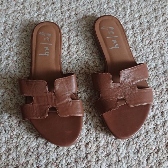 French Sole Alibi Sandal in Cognac Leather size 6.5 - Picture 2 of 12